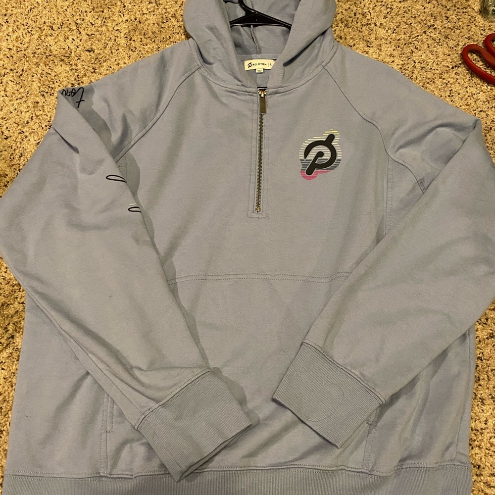 Peloton Blue Half Zip Hoodie Large Rare